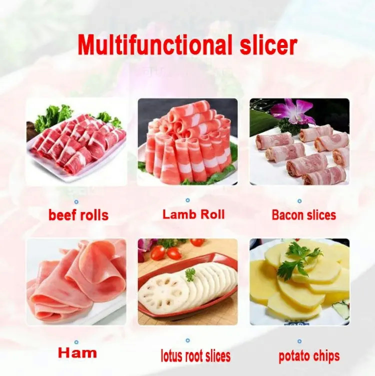 Automatic Food Processing Machines Mini Manual Frozen Meat Slicer