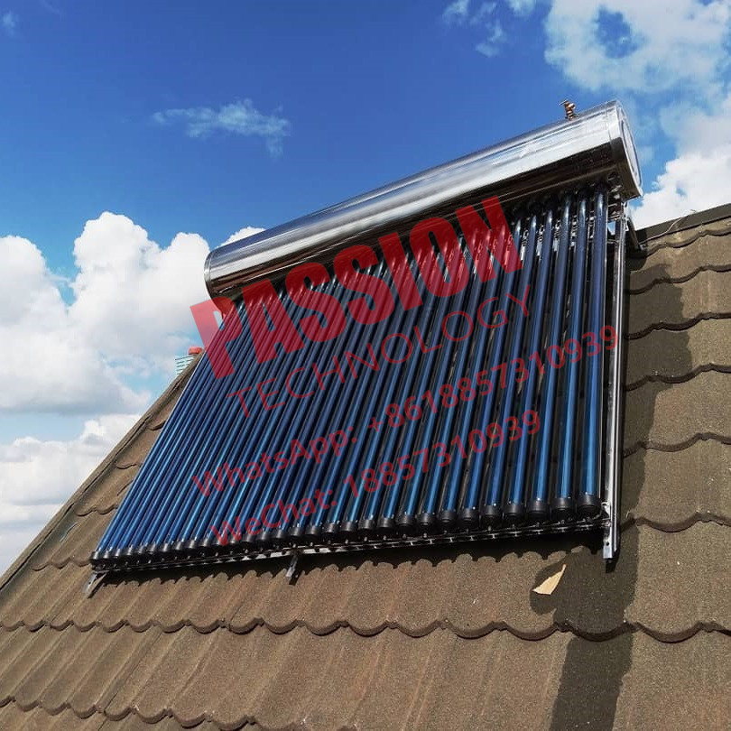 300L White Tank Pressure Solar Water Heater 304 Stainless Steel Solar Thermal System