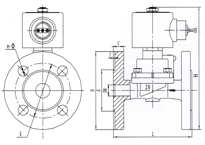 1-1/4'' 1-1/2'' 2'' Flanged SS304 High Pressure Solenoid Valve 30bar