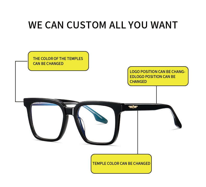 Fashion Design Custom Glasses Frame Acetate Combination Optical Polarized