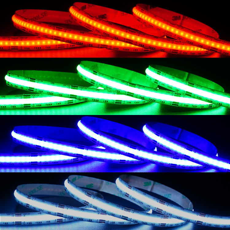 High Brightness No Dots DC12V 810LEDs Flexible RGB COB LED Strip Light