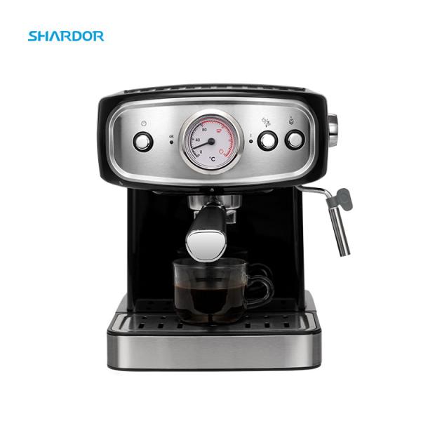 1.25L Removable Battery Powered Coffee Machine Pressure Gauge Milk Frother