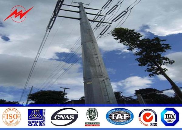 18M 12.5KN 4mm thickness Steel Utility Pole for overhead transmission line with