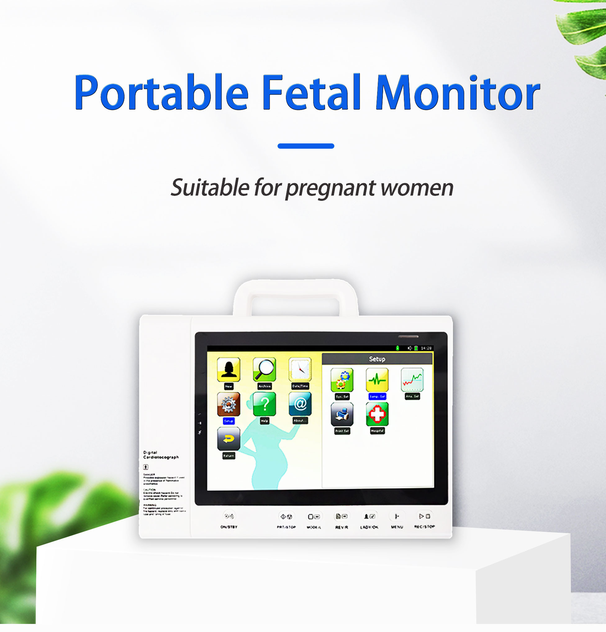Portable Ultrasound Fetal Doppler OEM Available For Baby Heart Monitor LCD Display