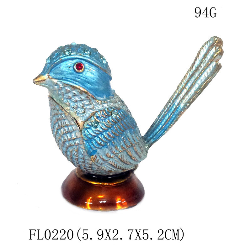 beautiful bird metal pewter jewelry box animal bird trinket boxes