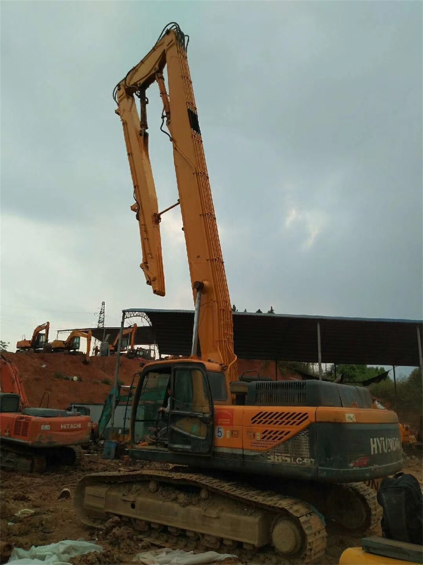 CE certification 23M Q355B High Reach Demolition Boom Excavator Long Reach, 385 Hyundai Long Boom Excavator