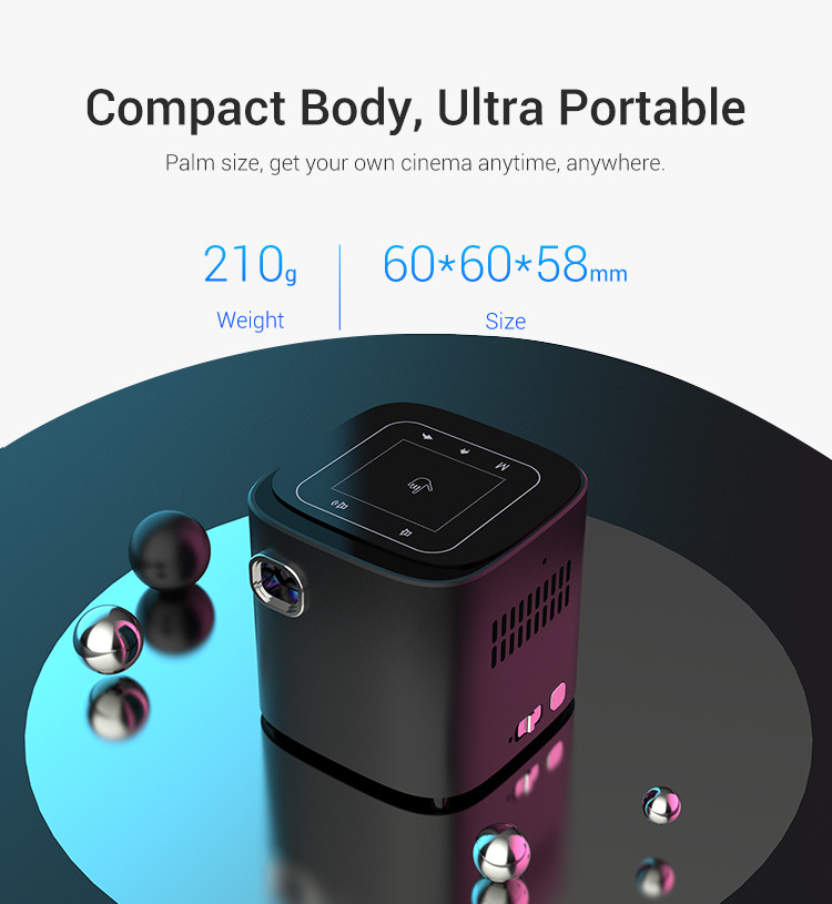 Mini Smart Projector 4K Phone Portable Pico Cube LED DLP Android Wireless Factory Supply Movie Short Throw Projectors