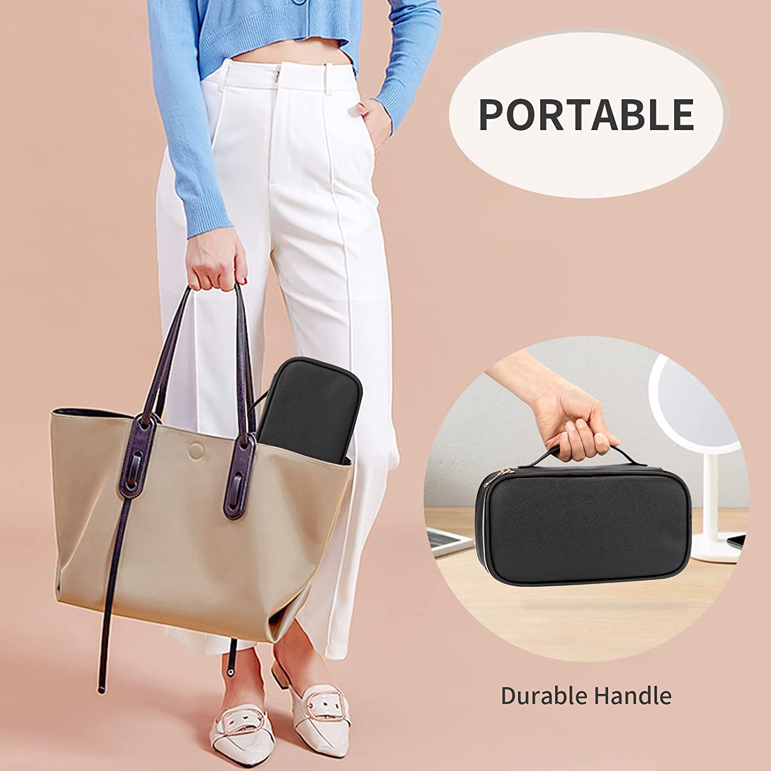 Small Cosmetic Bag,Portable Cute Travel Makeup Bag for Women and girls