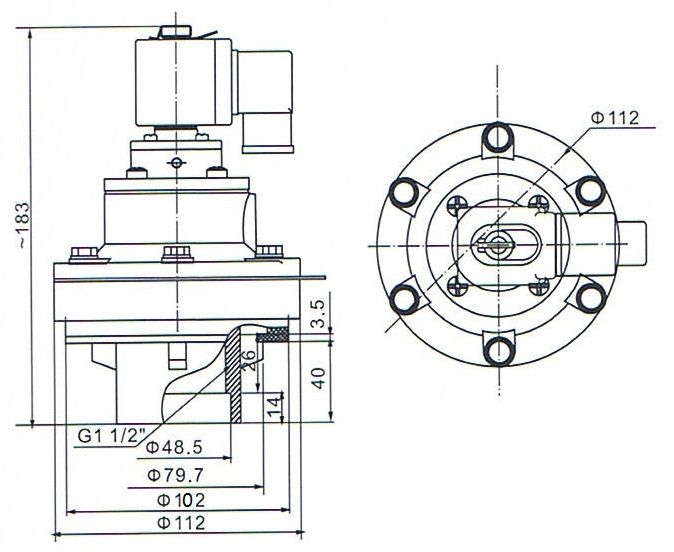DMF-Y-40S SBFEC Type Submerged Pulse Jet Valve For Dust Removal 0