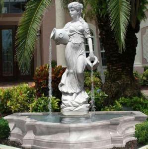 China Stone carving statue fountain white marble sculpture water fountains ,stone carving supplier on sale