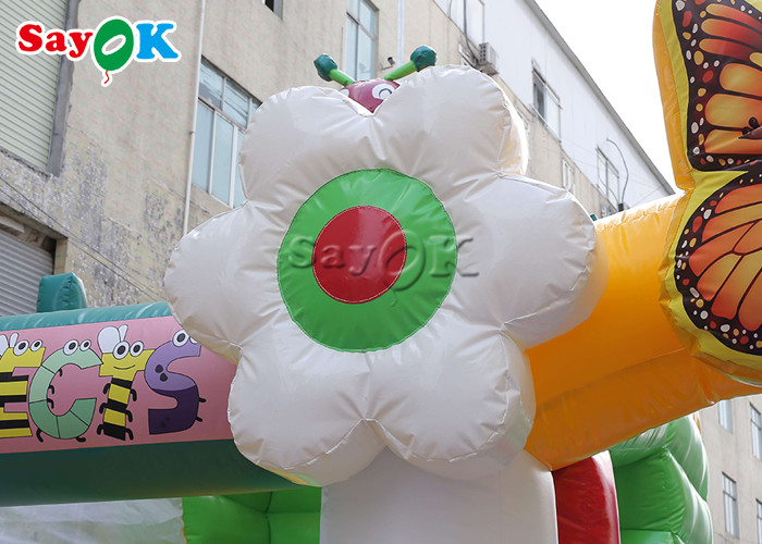 5.5x5x4mH Butterfly Bee Insect Theme Inflatable Bounce House Slide With Flower