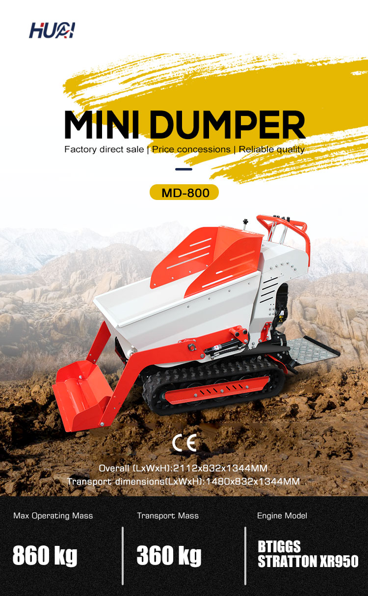 YANMAR Engine Self Loading 500kg Crawler Rubber Track Diesel Small Dump Truck Tipper Load Mini Dumper