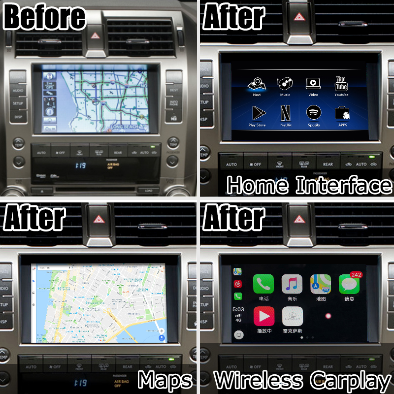 Android Navigation Interface Box For Lexus GX460 2013-2021 pin to pin install carplay optional