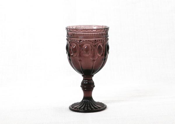 Food Safety Solid Colored 85mm 9 Ounce Wine Goblet Glass SGS Certification