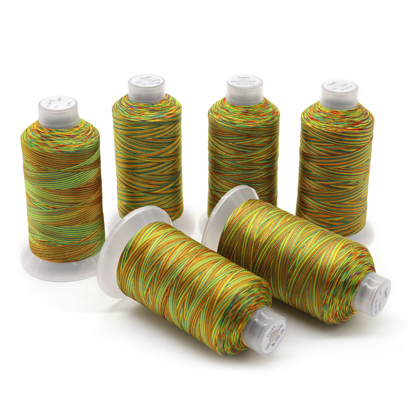 Waterproof Boho Customized High Tenacity Rainbow Thread Cones Colorful Nylon Bonded Thread