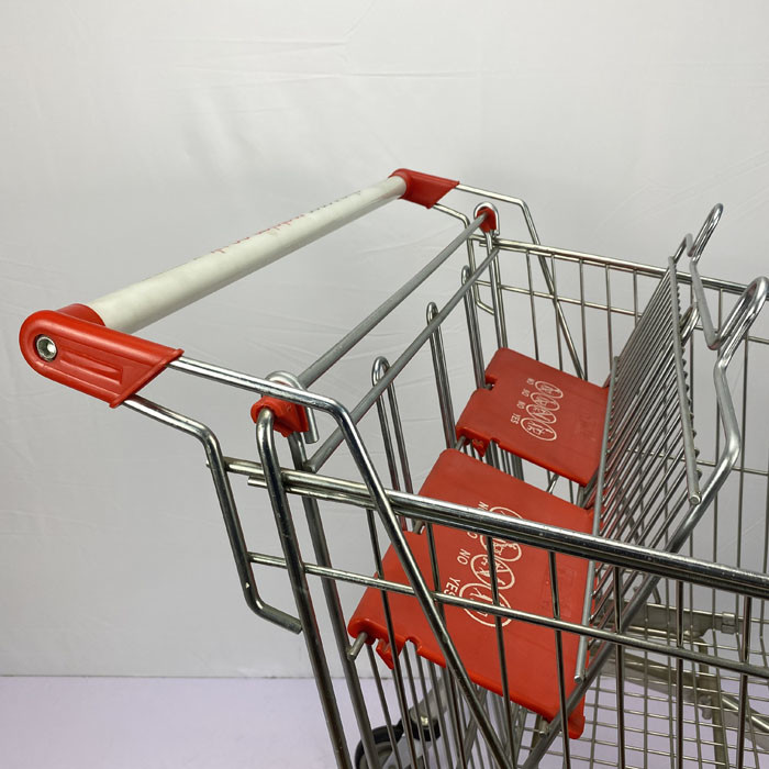 275L European Style Supermarket Trolley Carry Large Capacity Metal Cart With Foldable Double Child Seats