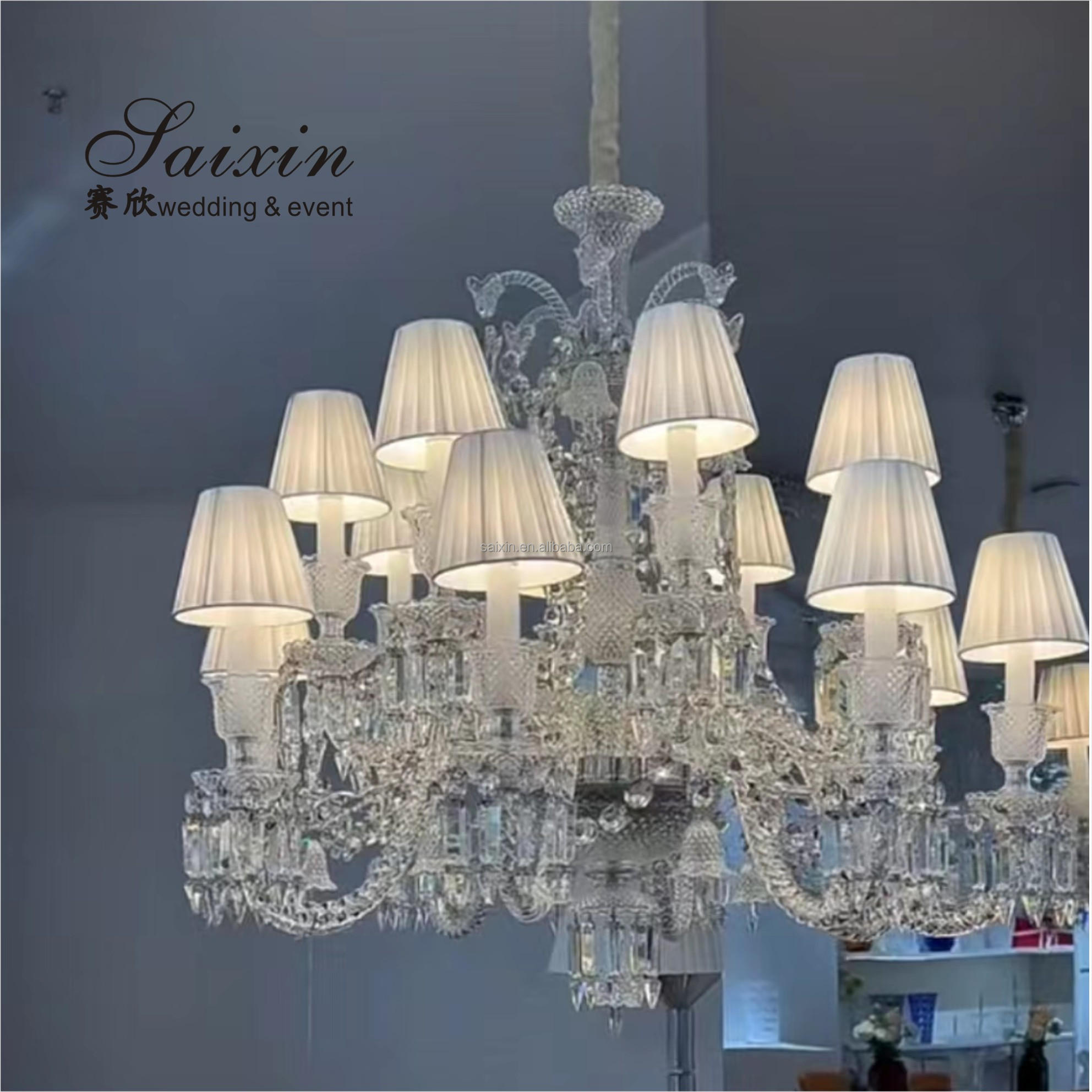 K9 Crystal Chandelier Ceiling Light Lamp For Wedding Decoration Luxury 120cm