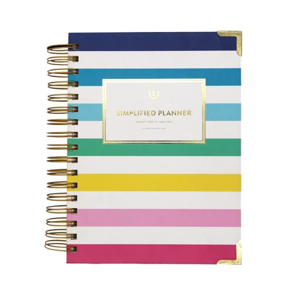 Spiral Bound Daily Weekly Planner Beautiful Paper Cover With Metal Corner