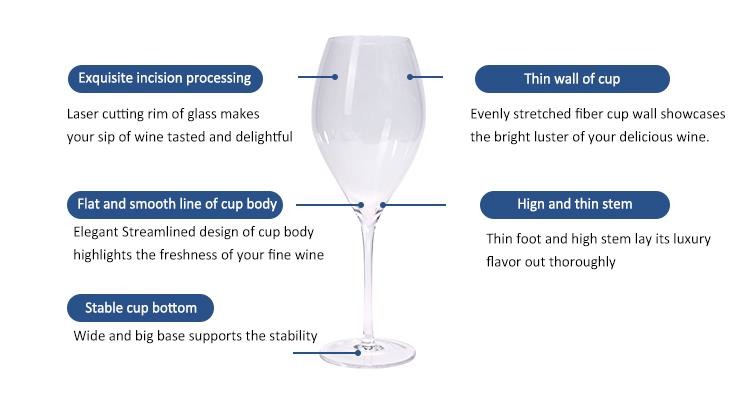 Crystal Stem Champagne Glass 130ml-300ml for Wedding