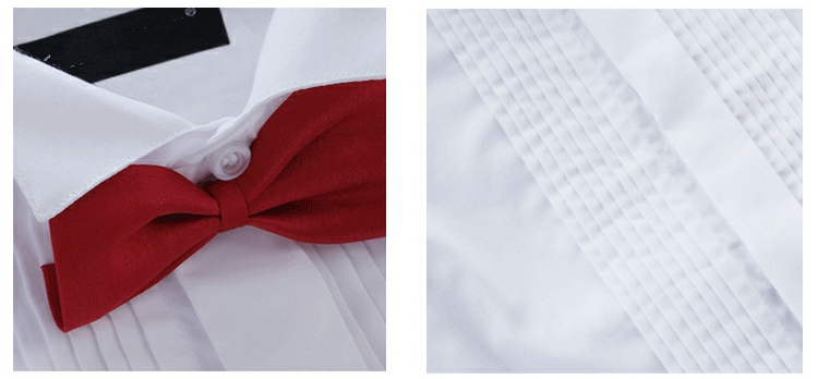 Stylish Men's French Cufflinks Shirt with Swallow Collar and Nonwoven Weaving Method