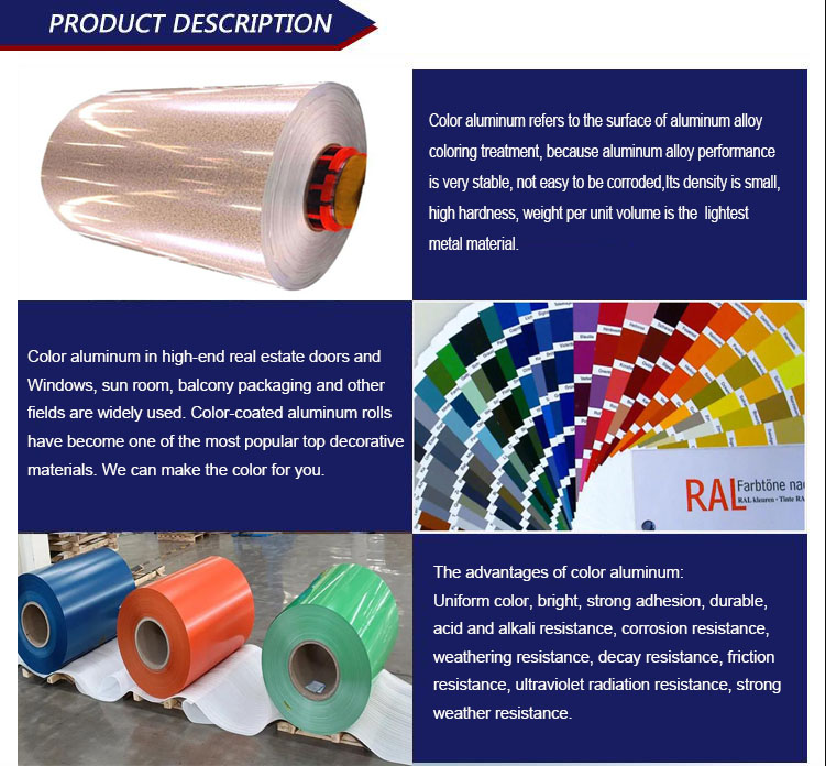 CE Certified and Full Hard PVDF PE 0.3mm 0.7mm 3mm 4mm Color Coated Aluminum Coil for Stable