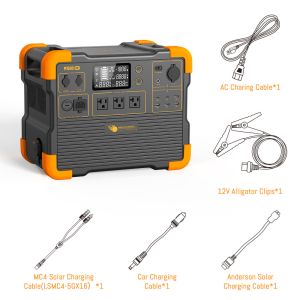 China Lightweight Portable Lithium Battery Solar Generator with 2200W Pure Sine Wave Inverter and 2 Hours Charging Time on sale