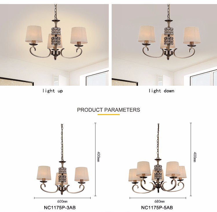 Floral crystal metal chandelier for home hotel lamp fixtures (WH-MI-19)