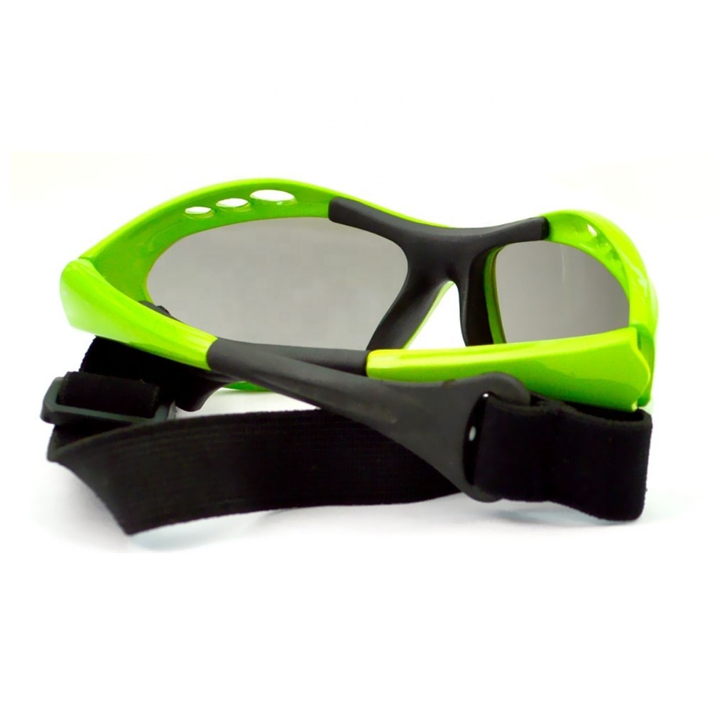 Green Color Watersports Sunglasses Black Rubber Nose Pad Customized Logo
