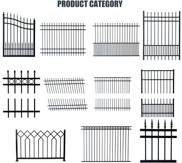 Flatten Top Galvanized Tubular Steel Fence Metal Rod Fencing