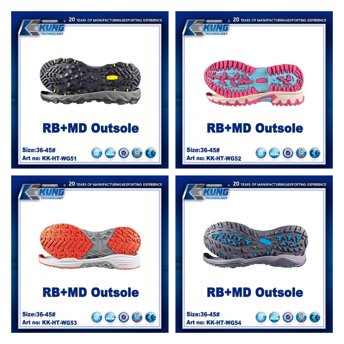 Multicolor RB MD Soft Rubber Soles For Shoe Making Antislip Practical