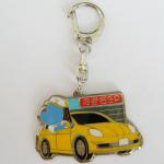 OEM Yellow Car Promotional Metal Keyrings at a lower price