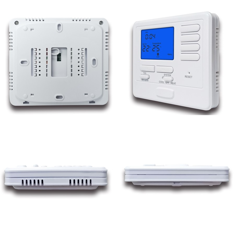 Digital Single Stage Programmable Heating Room Thermostat 24 VAC 1 Heat 1 Cool