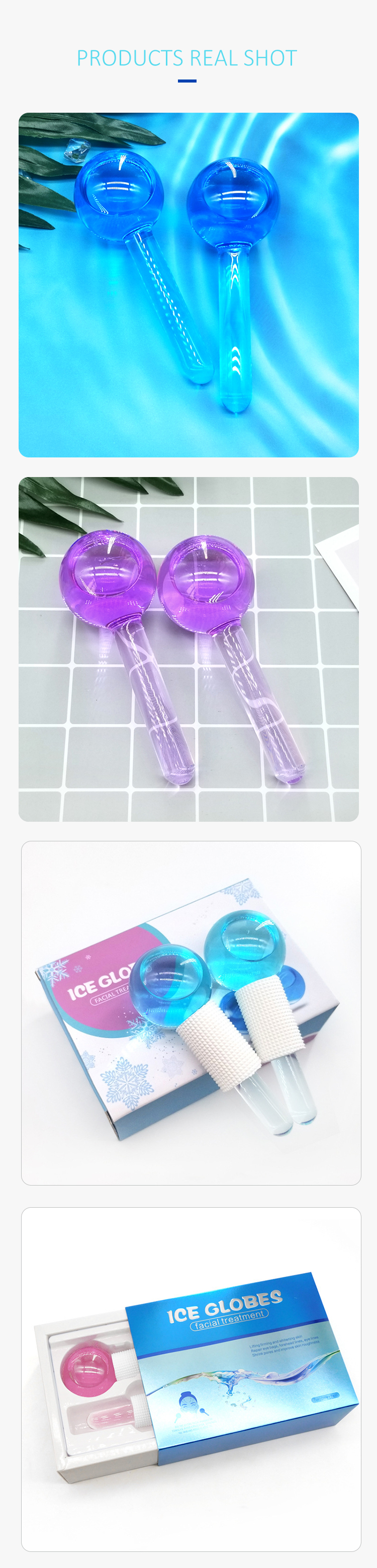Facial Skin Massager MAGIC ICE Roller Ball 2PCS For Reducing Puffiness