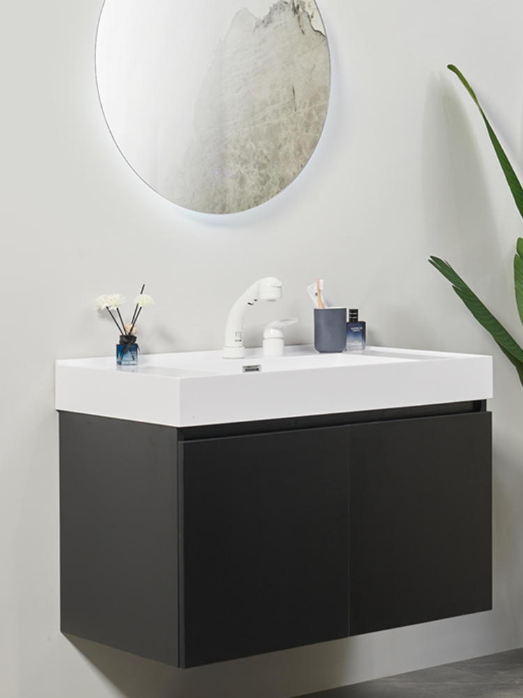 Customized Width E1 Environment Standard Modern Design Wall Hung Bathroom Floating Vanity