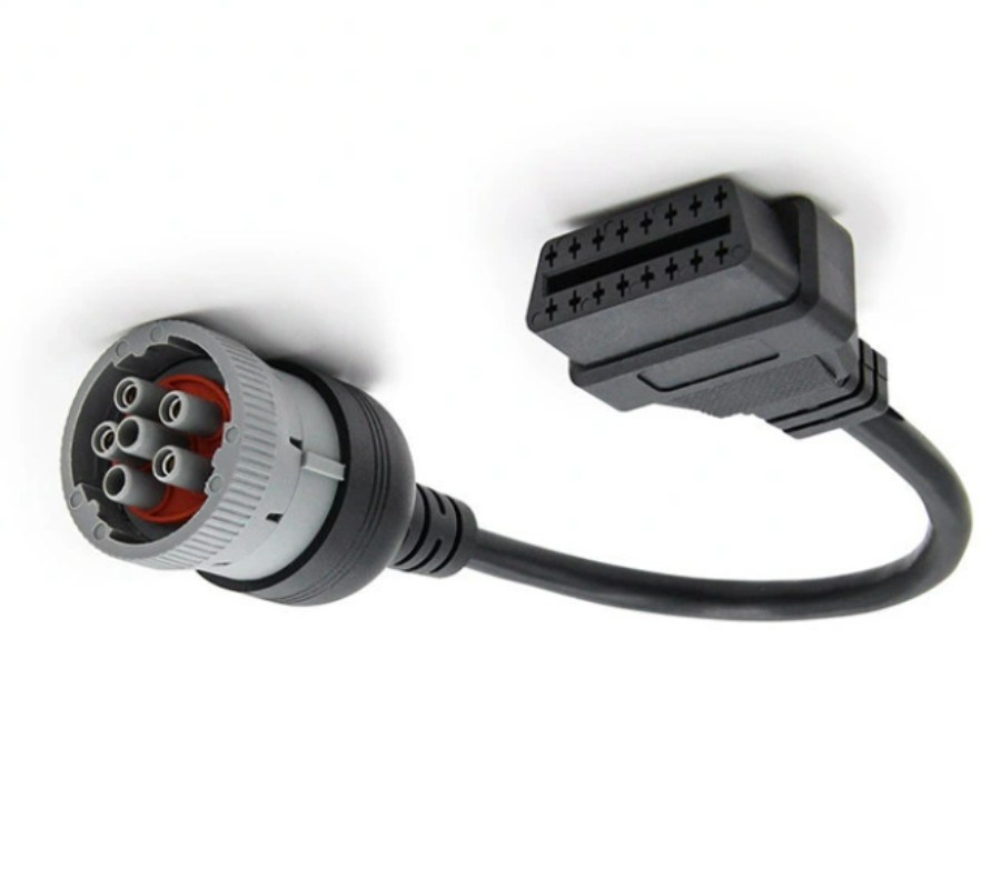 Heavy Duty 6 Pin Male to 16 Pin Female Automotive OBD Cable Adapter Car Diagnostic Cable