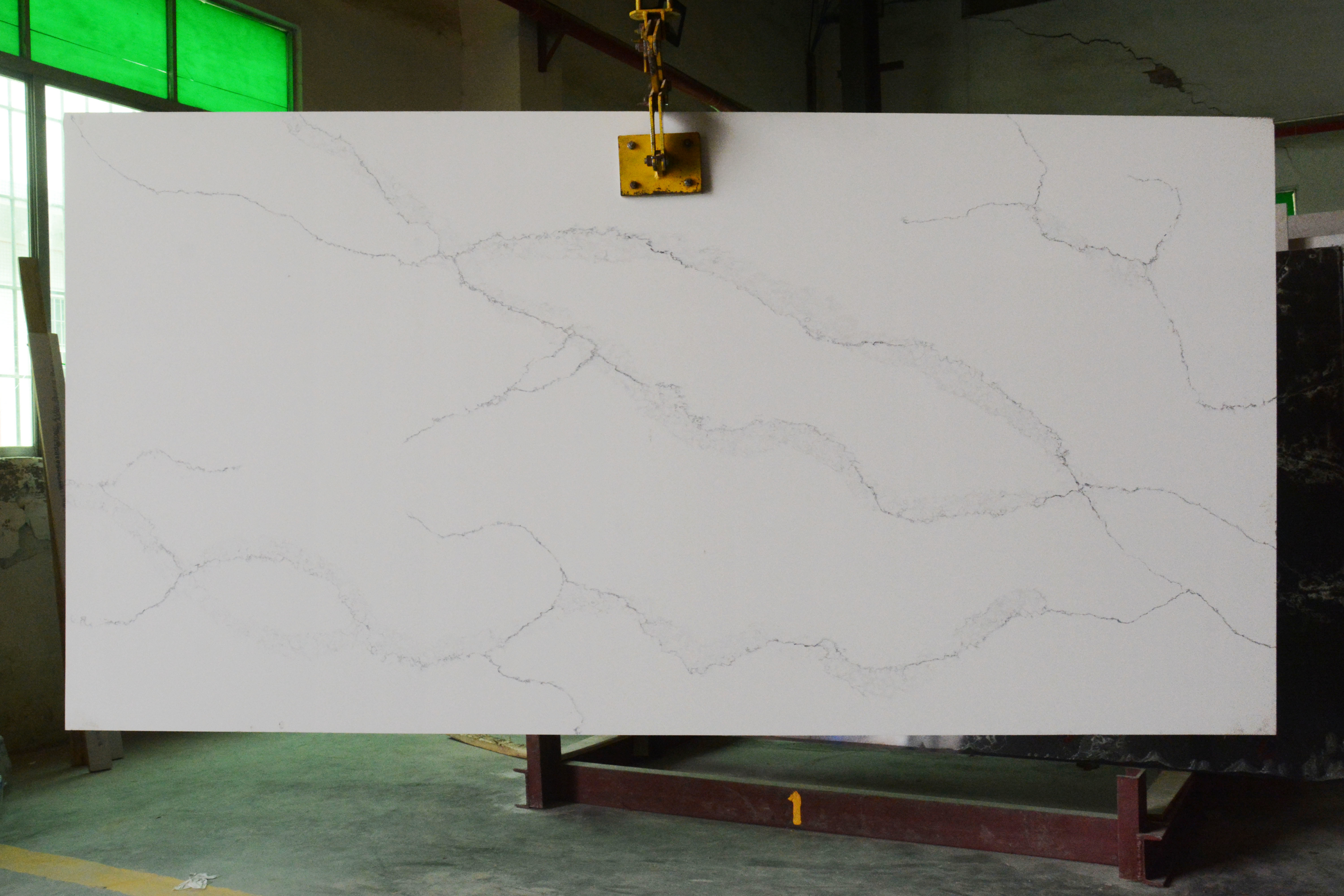 Marble Texture Artificial Quartz Stone For Workshop,6.5 Mohs hardness