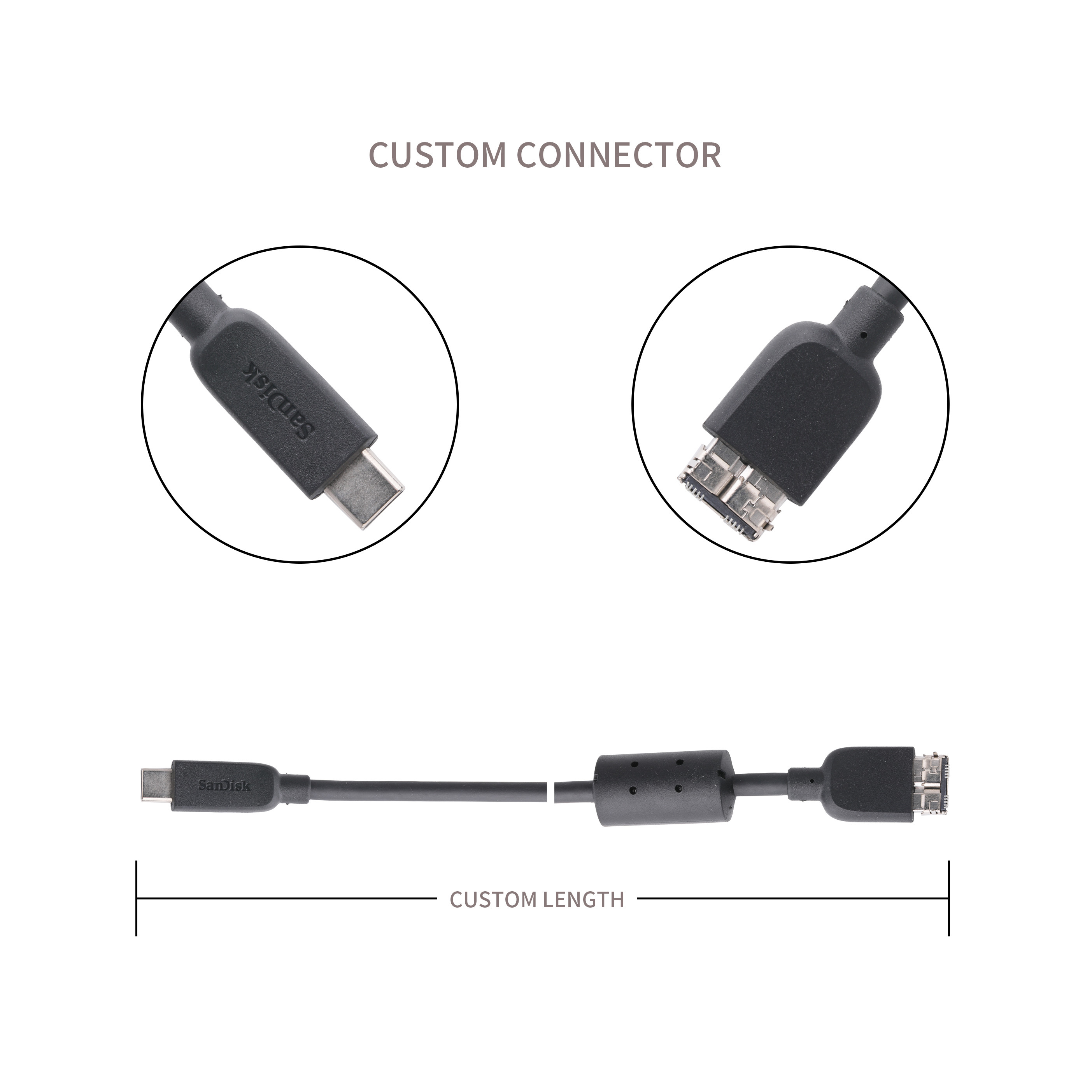 10Gbps High Speed USB Type C To Micro B 3.1 Gen2 Charger Cable For Data Transmission ROHS