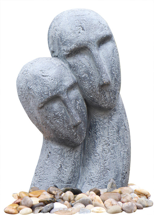 Long Face Figure Outdoor Resin Garden Fountains Decor OEM Acceptable