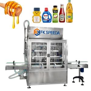  FKF-H 6 Heads Liquid Filling Machine With Conveyor for 5000 BPH Liquid Packaging Line Manufactures