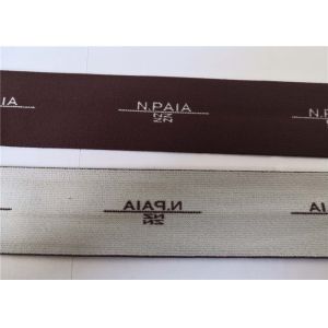 5 Cm Jacquard Elastic Webbing / Gray On Brown Custom Jacquard Ribbon