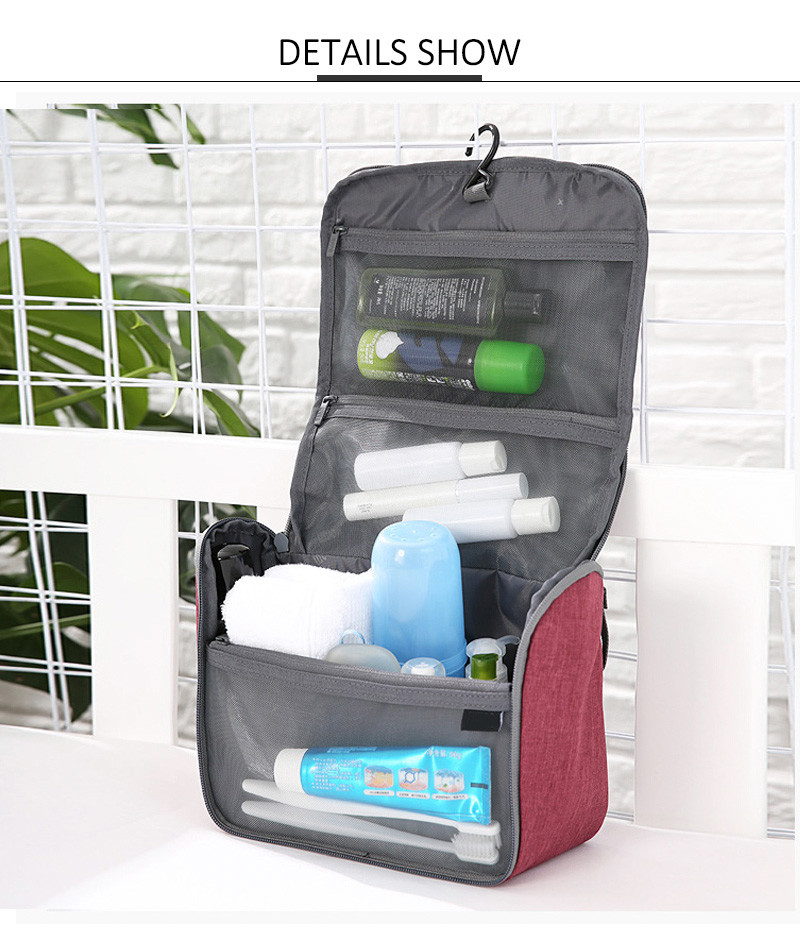 Travel Portable Zipper Polyester Camping Makeup Bag