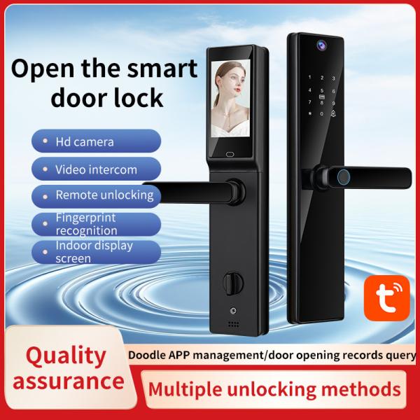 Automatic Video Calling Tuya Wifi App Fingerprint Recognition Key Card Code S819