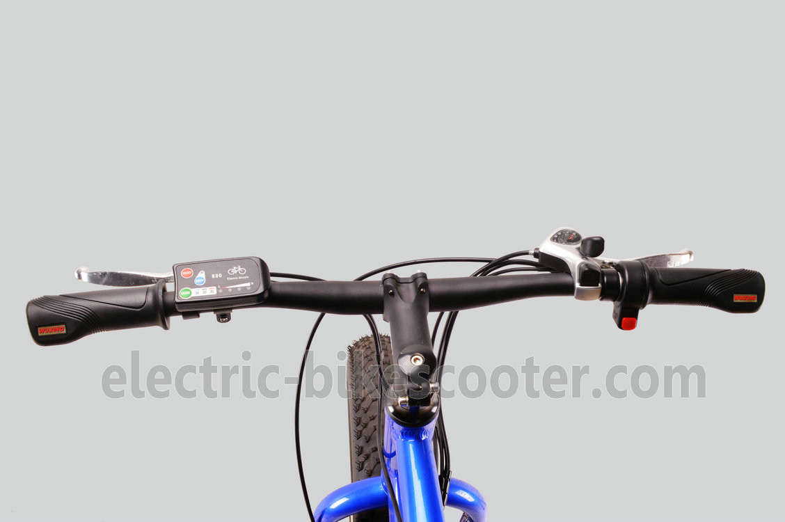 Blue Electric Fat Tire Beach Cruiser Bikes Shimano 6 Speed Snow Road