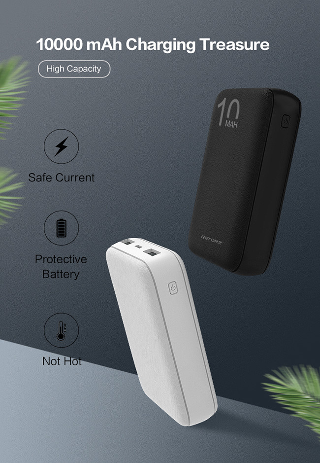 Dual Output Polymer Battery 10000mAh 185g Phone Power Bank
