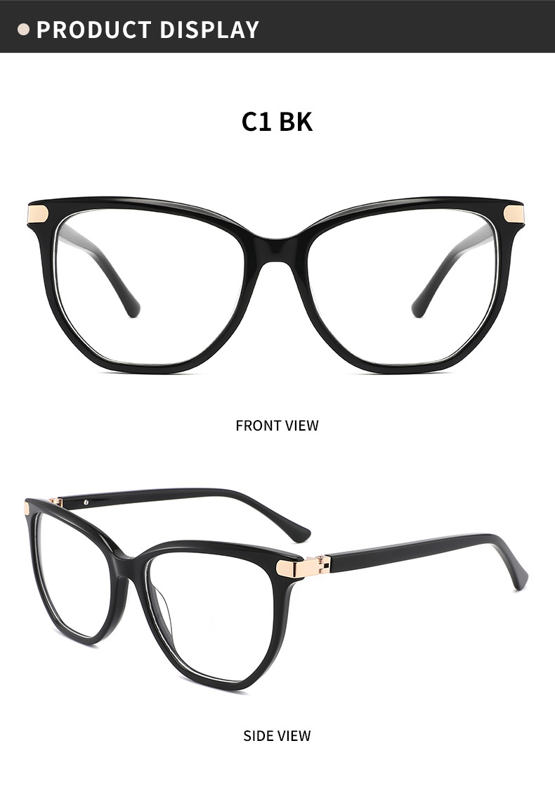 Pure Handmade cat eye acetate glasses With Multi Color 180° Flexible Hinges