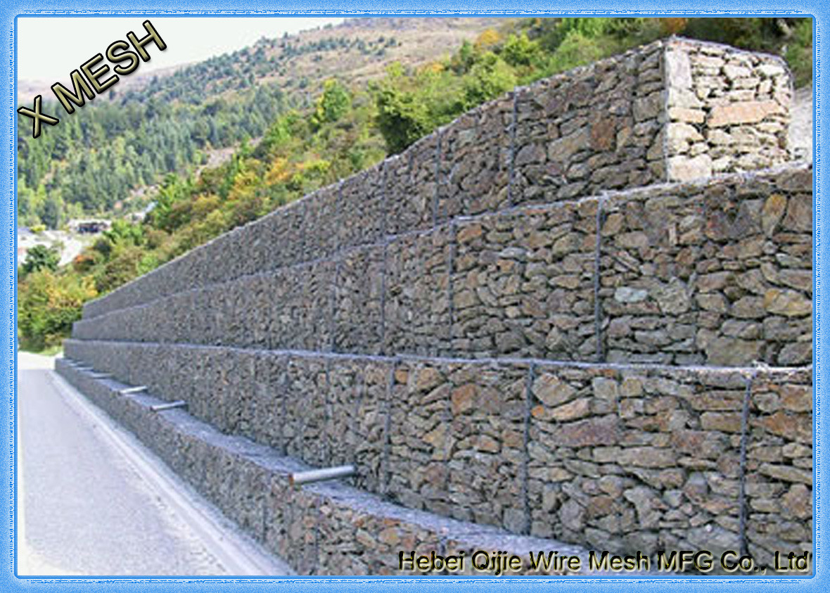 Double Twisted Gabion Wire Mesh Panels Heavy Zinc Coating Erosion Control