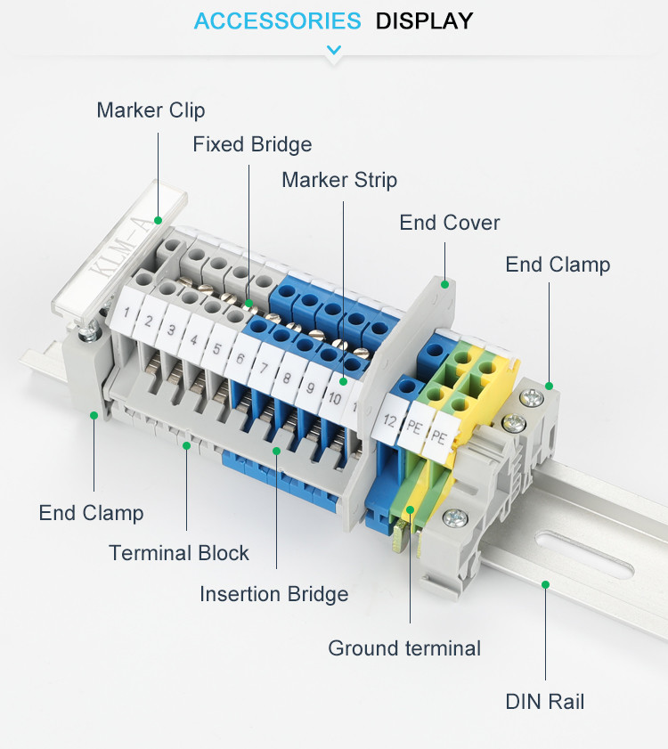 262-301 Spring Terminal Connector Mini Rail Type Single Pole Compact Structure Design