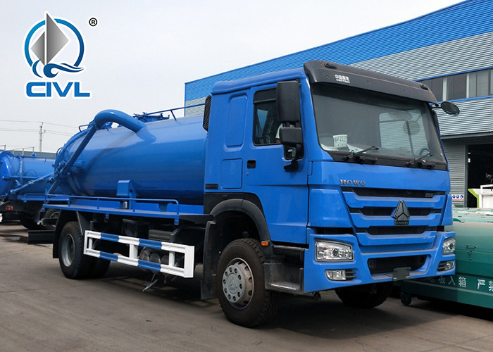 Sinotruk 4x2 8000 Liters Yellow Color Sewage Suction Truck Italy Brand Vacuum Pump
