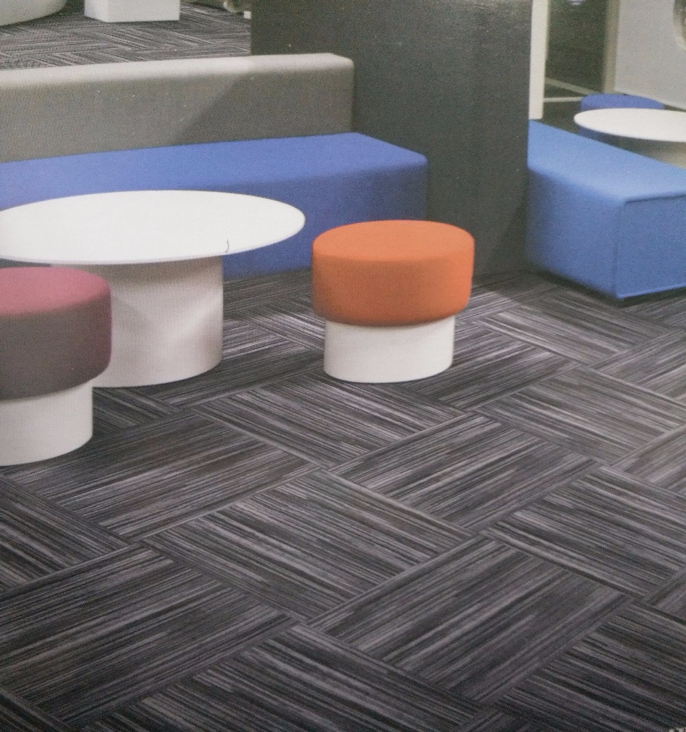 Chine made multi level loop striped Nylon carpet tile