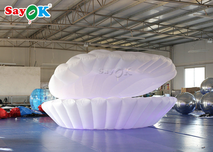 White 3m LED Light Inflatable Shell Model For Wedding Decoration